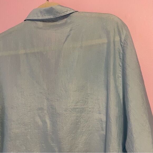 Diane Von Furstenberg L Light Blue Button-Up Shirt - Picture 6 of 7